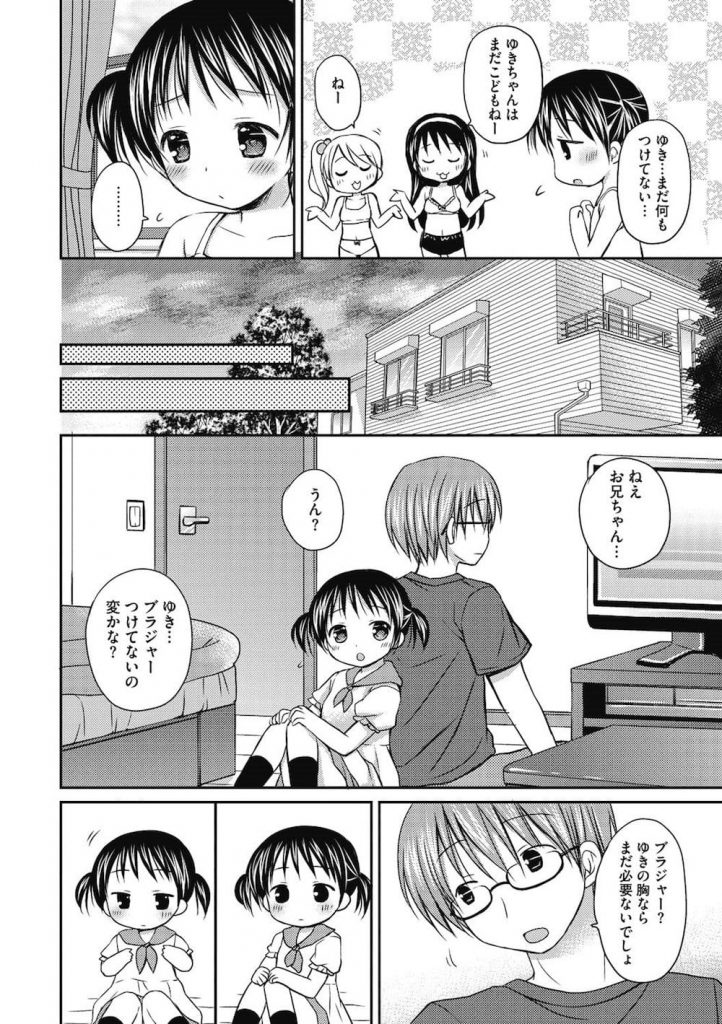 【JSロリエロ漫画】ちっぱいでブラがつけれなくて悩んでいたJSの義妹!何を悩んでいるんだ!ロリコン兄はそのちっぱいが大好きなんだよ!でもマッサージして大きくしてあげるね!【Rico】