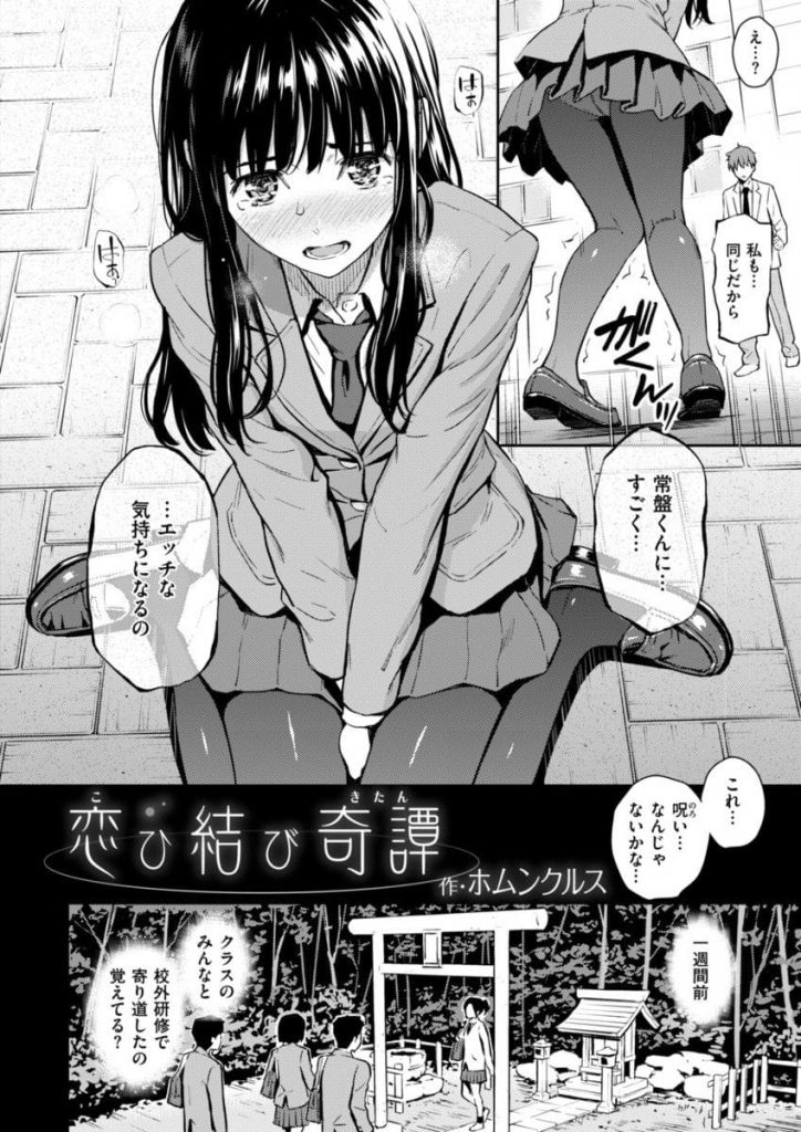 【発情エロ漫画】こんな清純で可愛いクラスメイトと初エッチできるなら僕も呪われたいんですが!真面目なJK委員長と呪いの力で保健室で処女童貞SEX!可愛すぎる!【ホムンクルス】