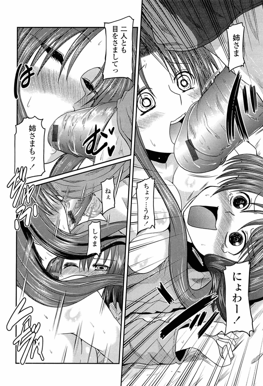 【エロ漫画】兄に無理やり犯されちゃうお姉さんたち…強制フェラをされてバックや騎乗位で生ハメ中出しレイプされちゃう【澤野明：柳さん家の3姉妹？】 14ページ